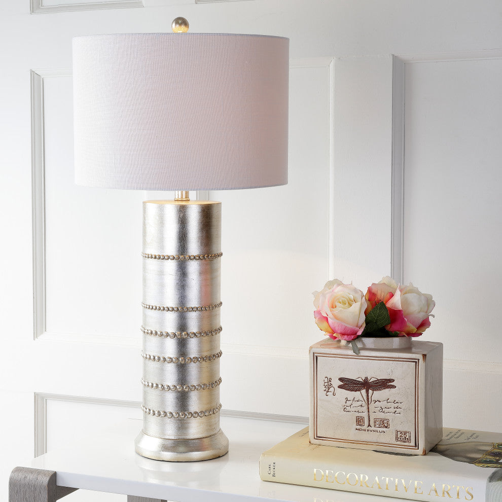 Evelyn 31" Resin Table Lamp, Silver