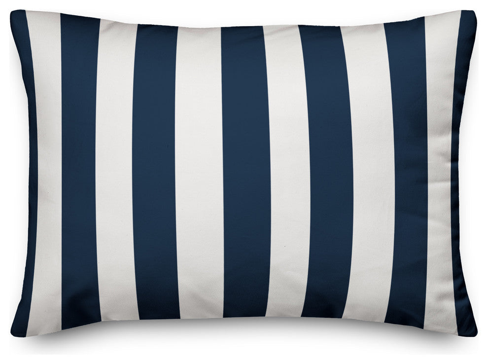 Navy Cabana Stripe 14x20 Lumbar Pillow