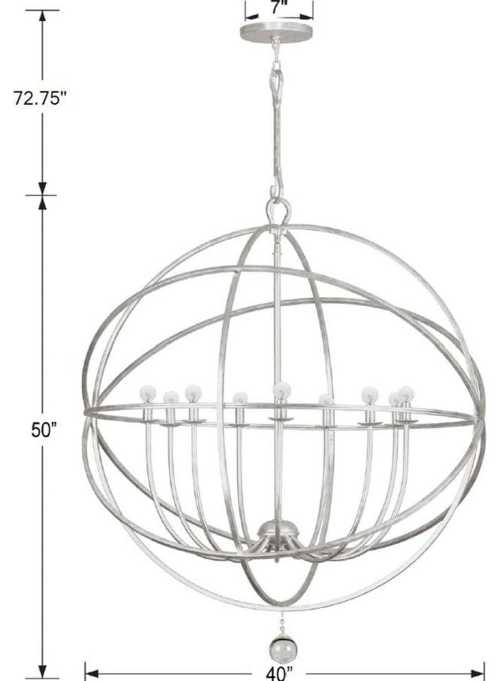Crystorama Lighting Group 9229 Solaris 9 Light 40"W Globe - English Bronze