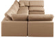 Comfy Upholstered U-Shaped Modular Sectional, Tan, 6-Piece: 4 Armless Chair, 2 Corner Chair, Vegan Leather