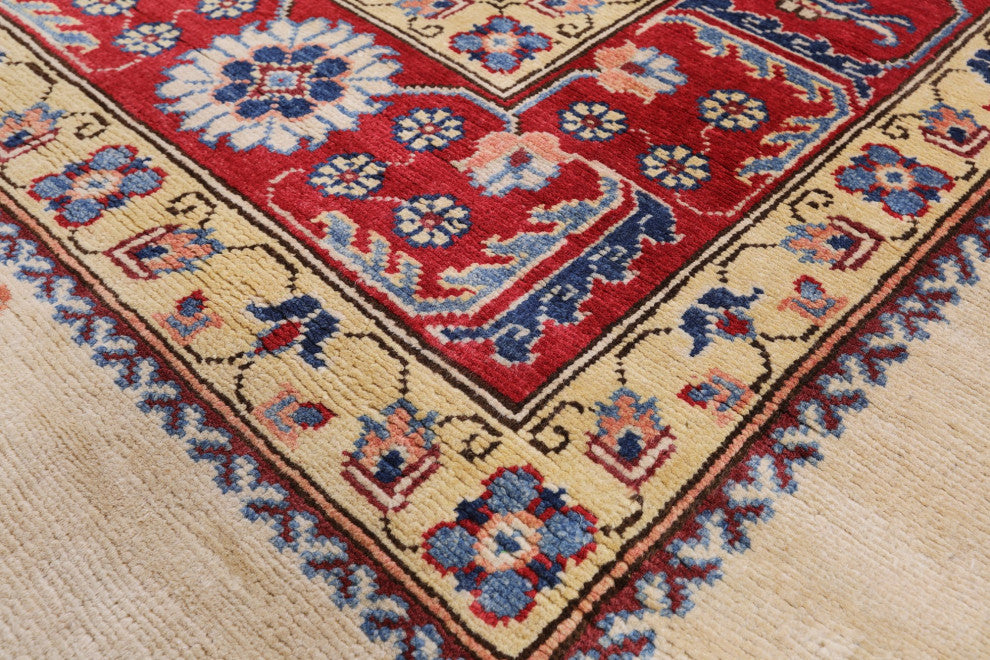 8' 0" X 10' 0" Super Kazak Hand Knotted Rug Q4441