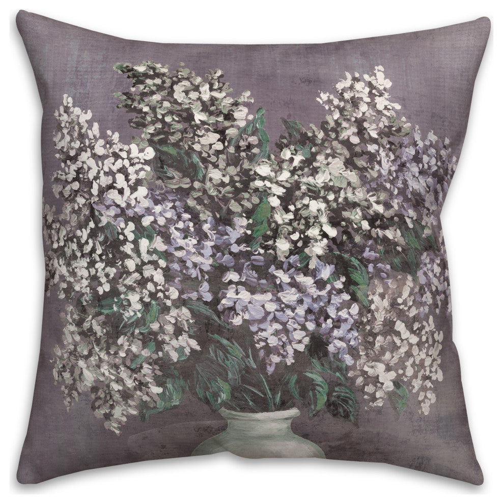 Purple Florals, Vase 16x16 Spun Poly Pillow