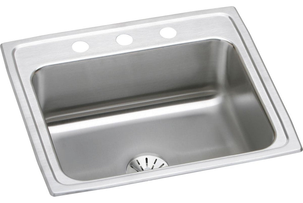 LR2219PDMR2 Lustertone Classic Stainless Steel 22" Sink with Perfect Drain, Mr2
