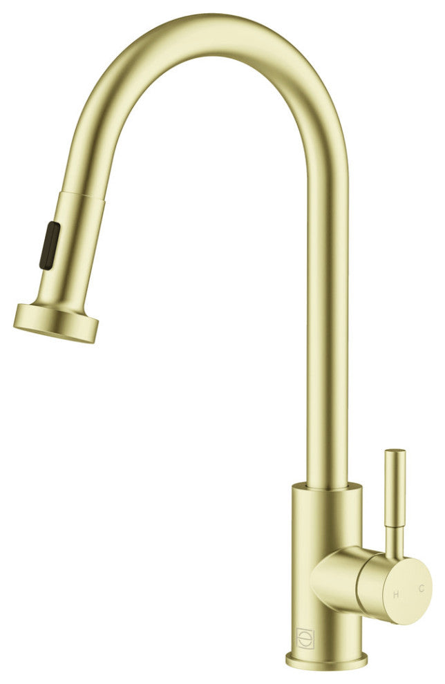 Elegant Lighting FAK-309 Sem 1.8 GPM 1 Hole Pull Down Kitchen - Brushed Gold