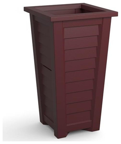 Mayne Lakeland 28" Coastal Polyethylene Resin Tall Planter in Cranberry Red