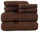 100% Cotton Hotel 6 Piece Towel Set by Lavish Home, Chocolate