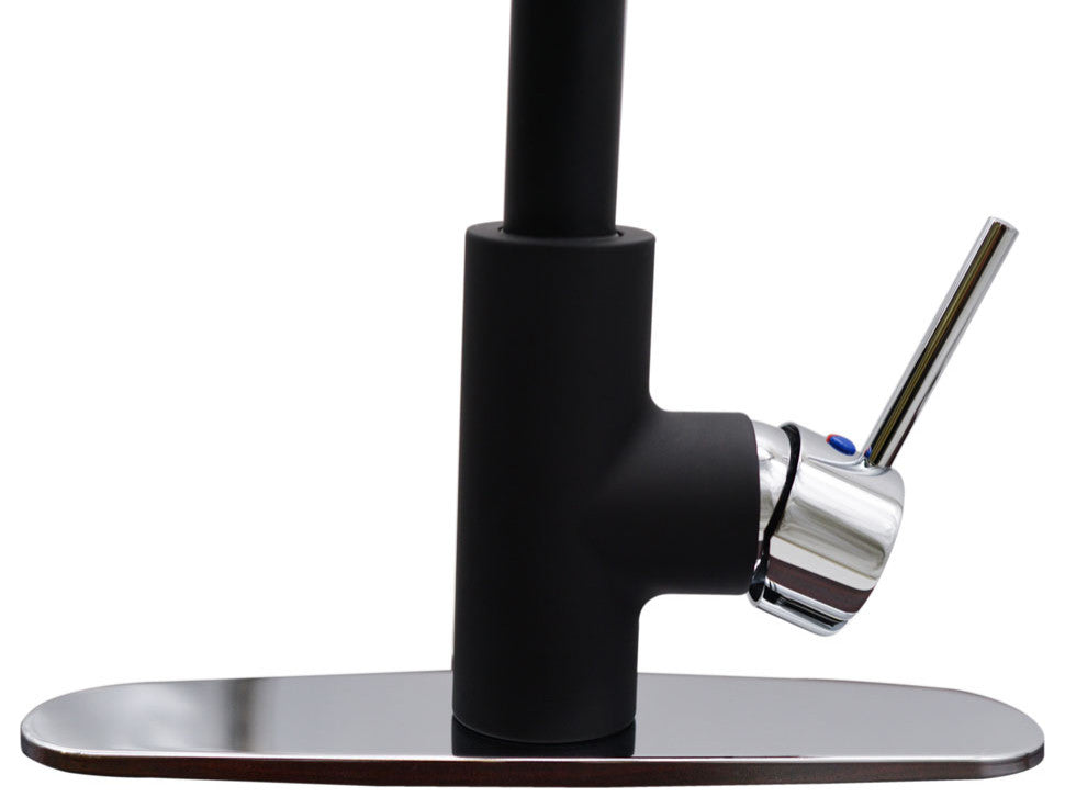 36" Single Bowl Farmhouse Solid Surface Sink and Faucet Kit, Black/Chrome