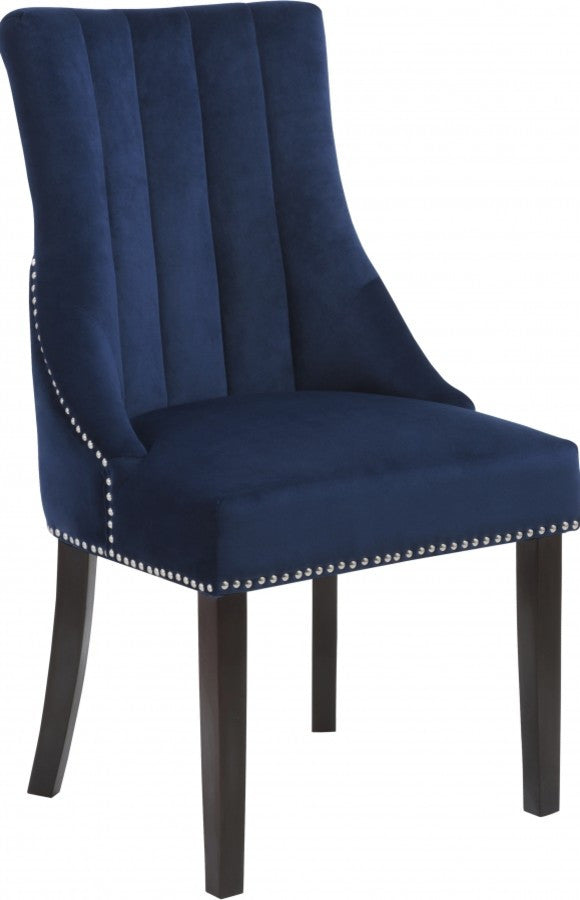 Oxford Velvet Upholstered Dining Chair (Set of 2), Navy