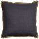 Charcoal Beige and Natural Jute Throw Pillow