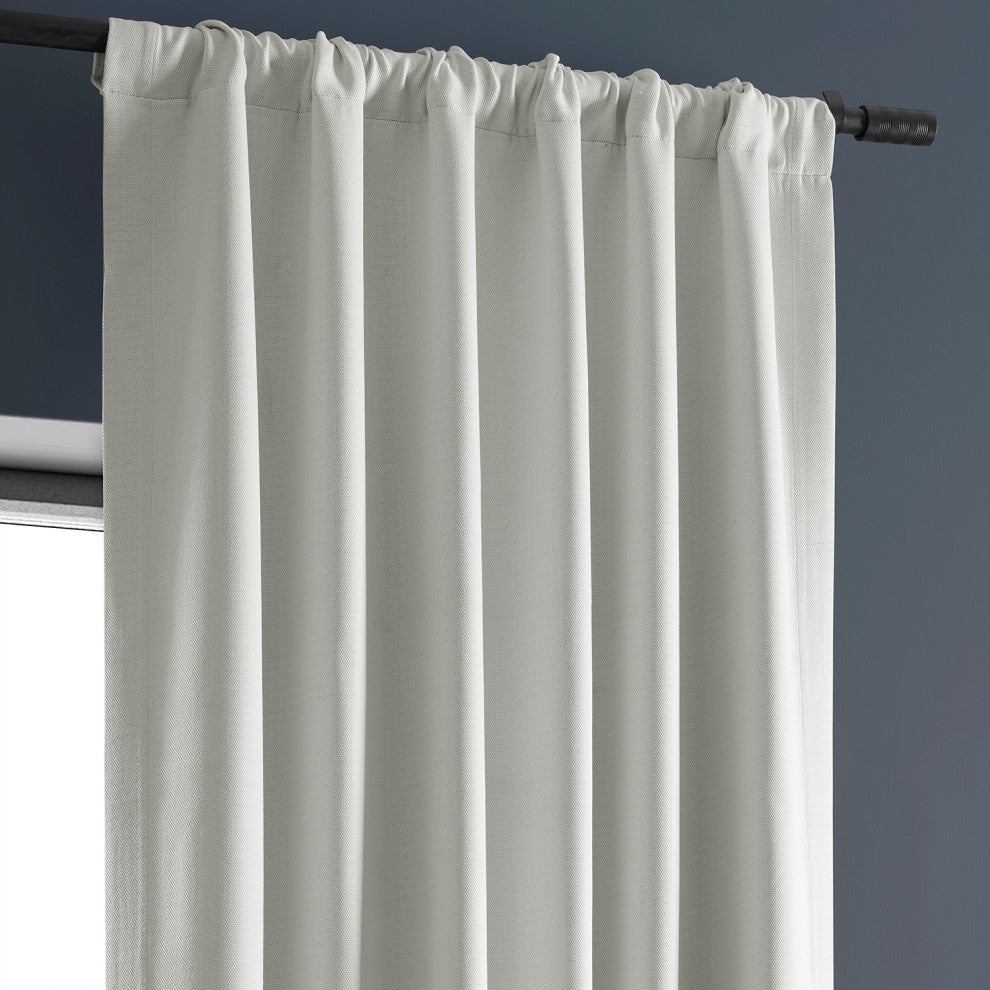 Chalk Off White Textured Bellino Room Darkening Curtain Single Panel, 50"x120"