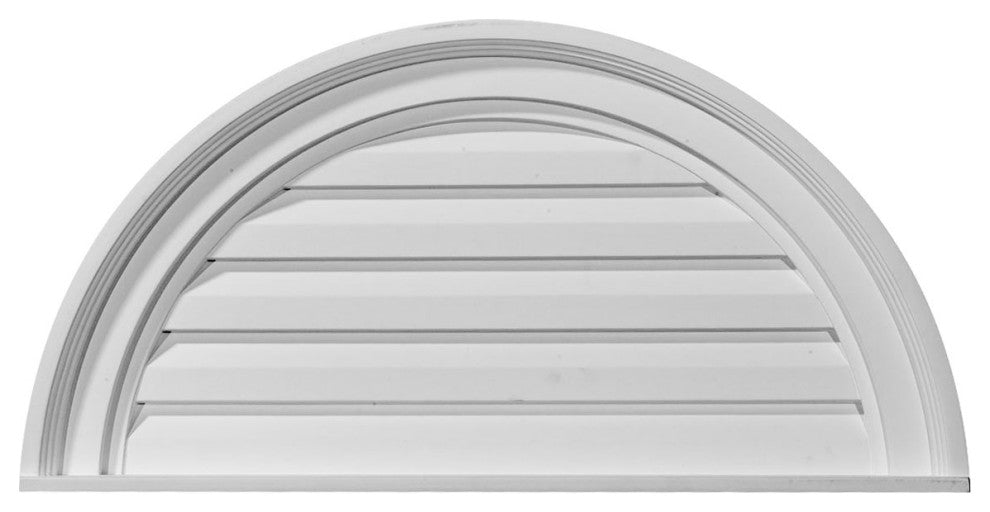 24"W x 12"H Half Round Gable Vent Louver, Decorative
