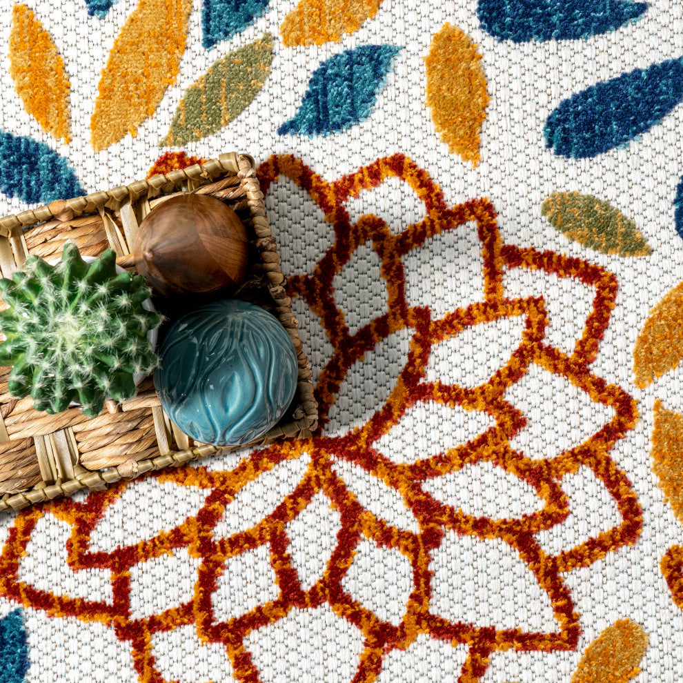 Nuloom Indoor/Outdoor Floret Contemporary Country Area Rug, Blue 10'x14'