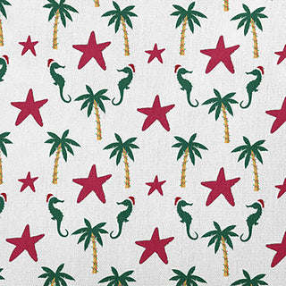 Christmas Beach Pattern Accent Pillow, Christmas Pink, 18"x18"