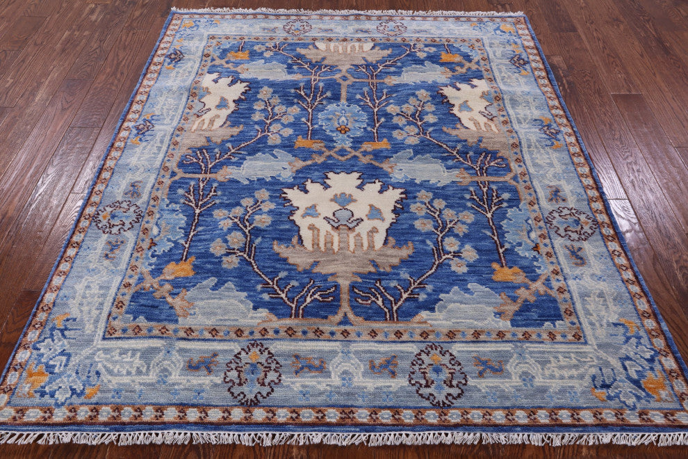 5' 10" X 6' 6" Turkish Oushak Hand Knotted Wool Rug - Q13651