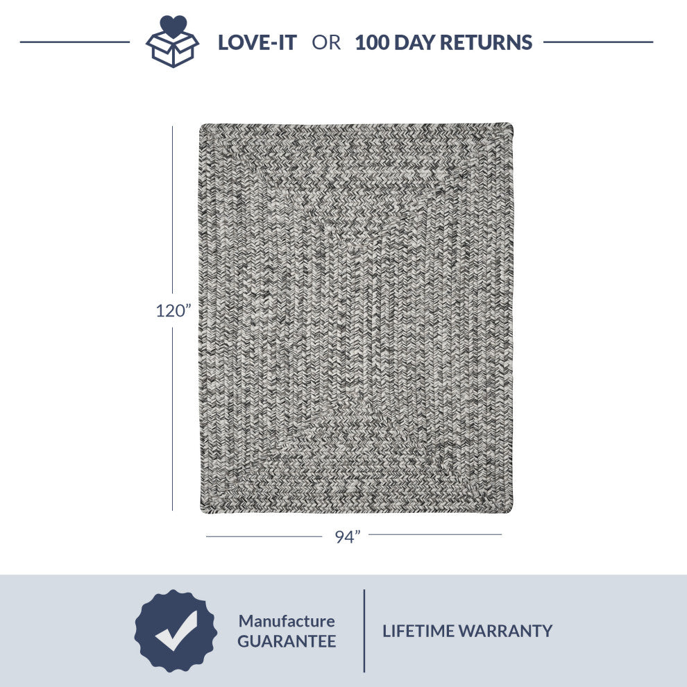 8' x 10' Modern Solid Colored Indoor Outdoor Area Rug - Light Gray