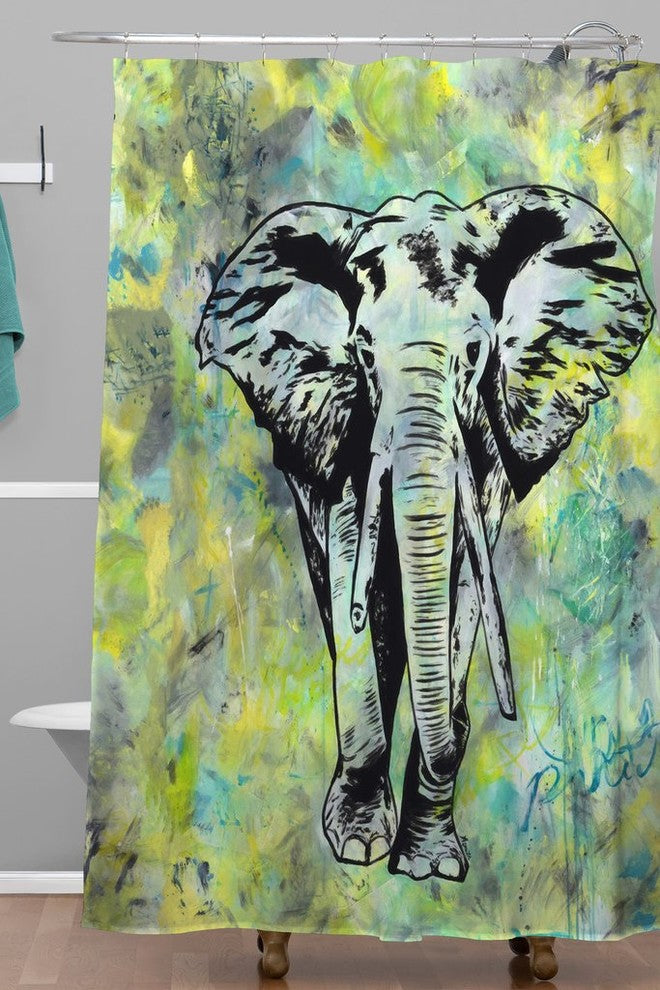 Amy Smith The Tough Elephantt Shower Curtain, 72"x69"