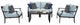 kathy ireland Madison Ave. 5 Piece Aluminum Patio Furniture Set 05c, Tranquil