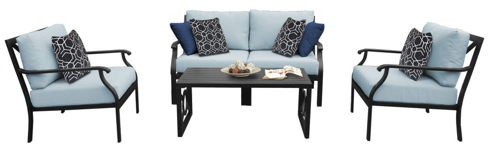 kathy ireland Madison Ave. 5 Piece Aluminum Patio Furniture Set 05c, Tranquil