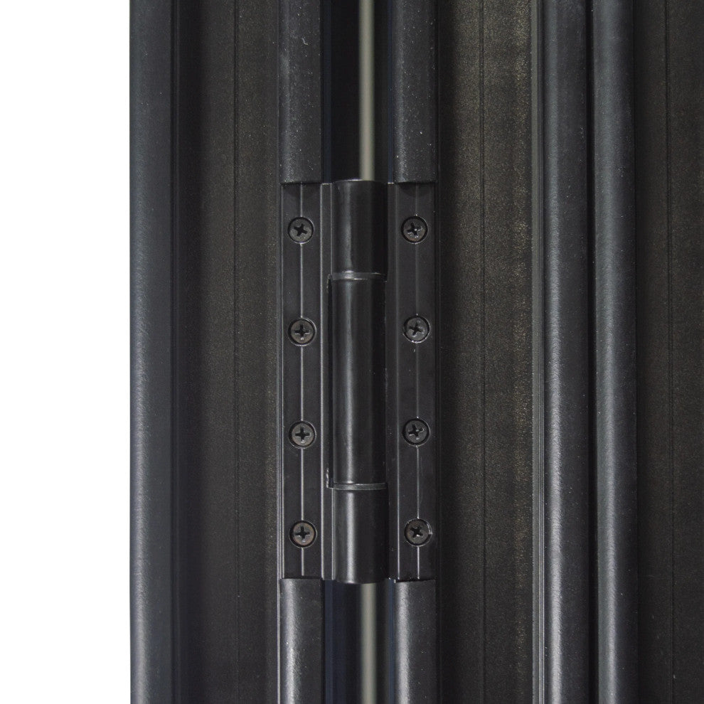 Aluminum folding patio doors 108"x96", black color. low e glass R-L30