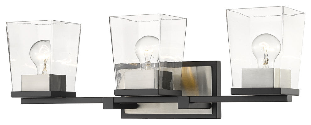 Zlite 475-3V-MB-BN 3-Light Vanity, Clear