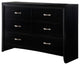 Benzara BM241247 Dresser, 6 Storage Drawers/Curved Pulls, Black