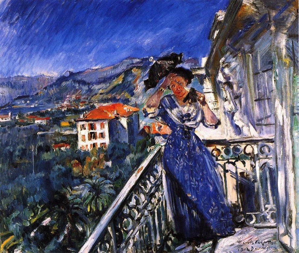 Lovis Corinth On the Balcony in Bordighera, 20"x25" Gallery Wrapped Canvas