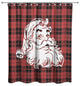 Red Plaid Santa 71x74 Shower Curtain