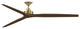Fanimation Spitfire 84" Fan, Brushed Satin Brass Motor, Whiskey Wood Blades