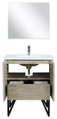 Lancy Modern 30" Rustic Acacia Square Sink Bathroom Vanity Set, Labaro Rose Gold