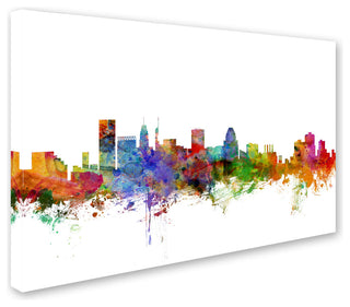 "Baltimore, Maryland Skyline" Canvas Art by Michael Tompsett