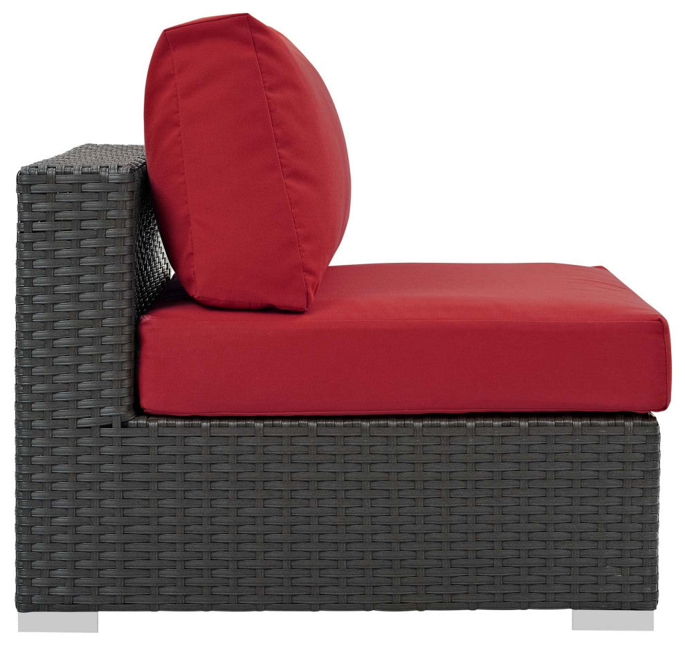 Canvas Red Sojourn Outdoor Patio Fabric Sunbrella Armless