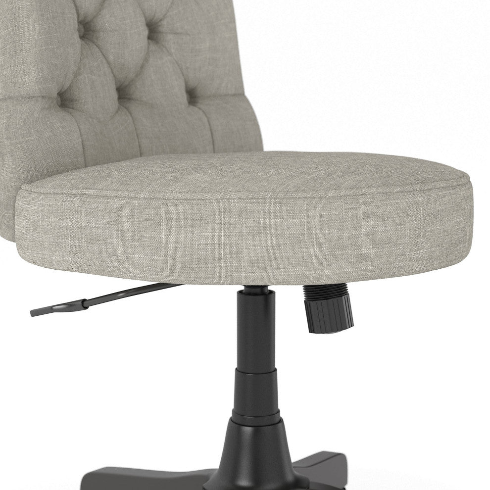 Key West Mid Back Tufted Office Chair, Light Gray Fabric