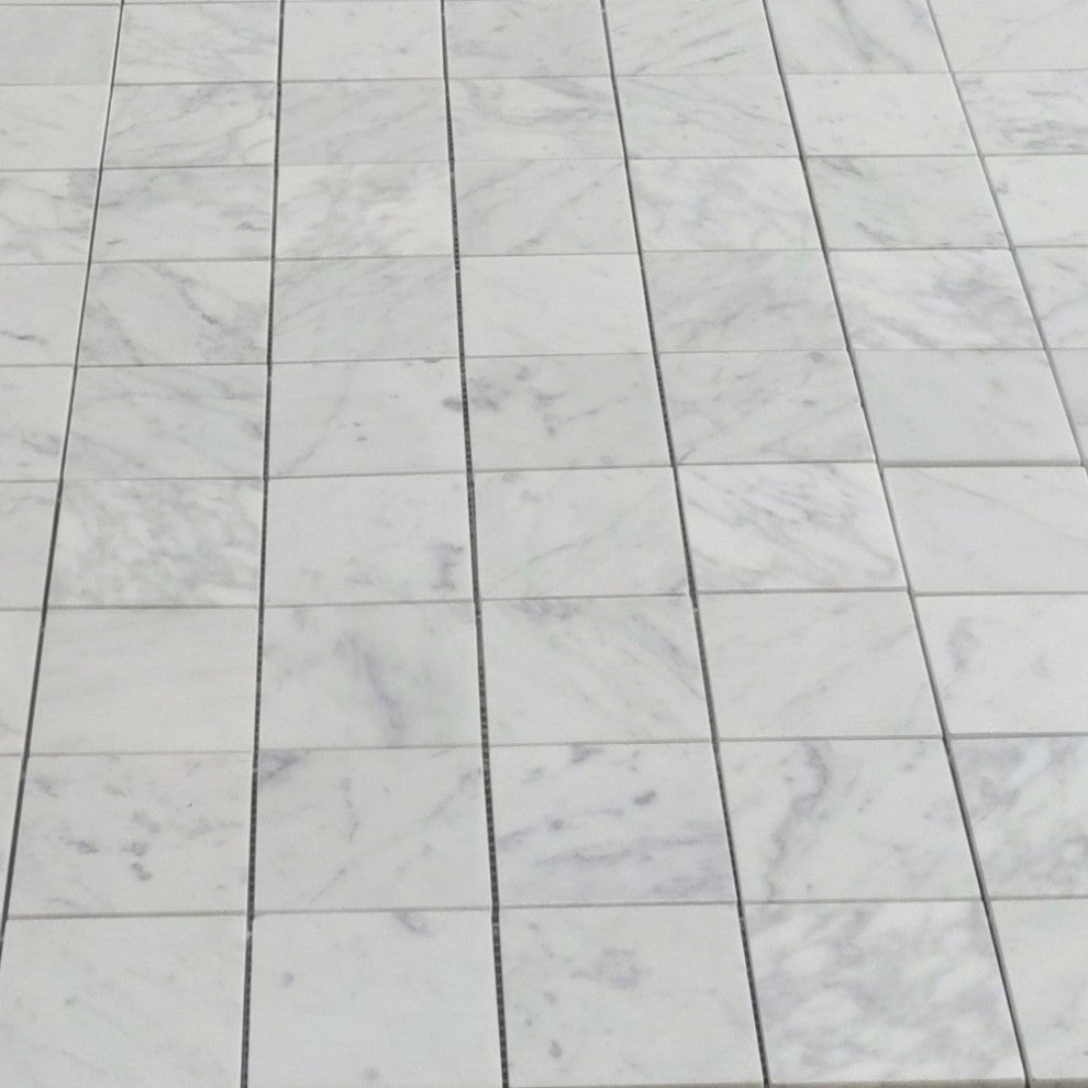 Carrara White Marble 3x3 Square Mosaic Tile Polished Wall Floor Venato, 1 sheet