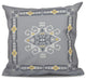 Jodhpur Border 3, Geometric Outdoor Pillow, Gray, 20"x20"