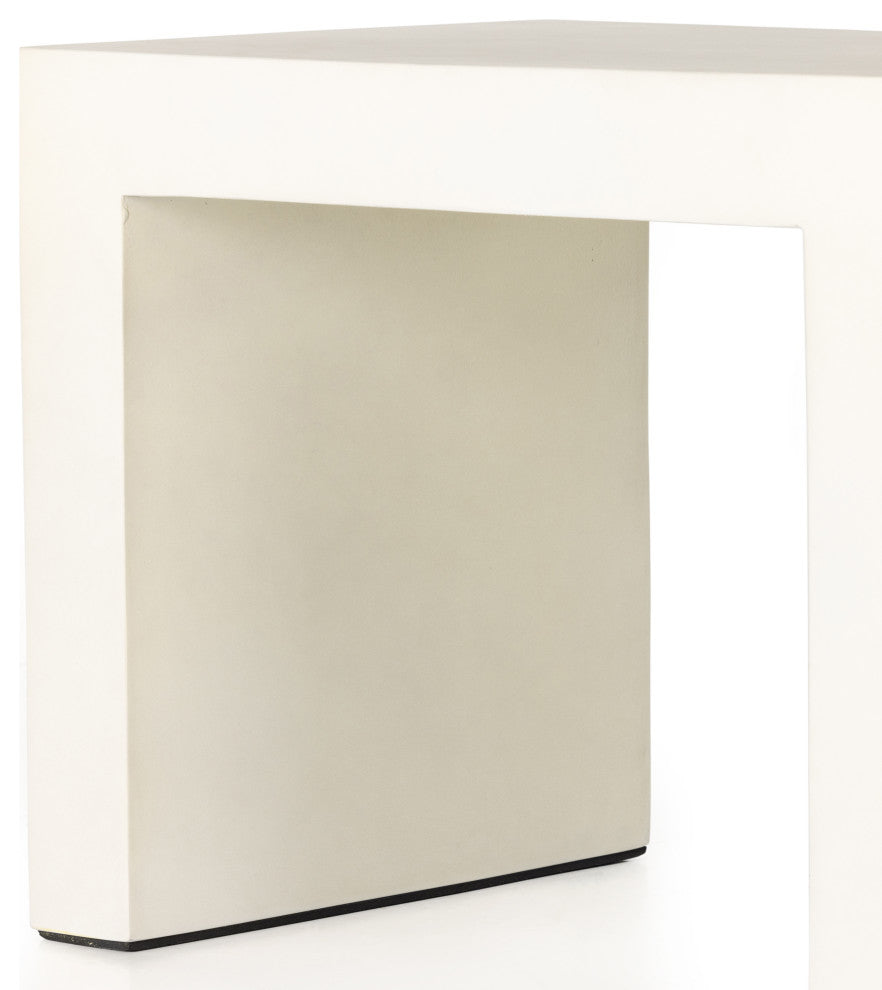 Parish Outdoor End Table-White Concrete
