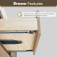 Palencia Floating Bath Vanity With Composite Stone Top, North American Oak, 48", No Mirror