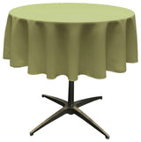 LA Linen Polyester Poplin Tablecloth 51" Round, Dark Sage