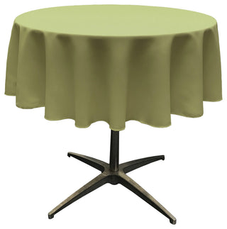 LA Linen Polyester Poplin Tablecloth 51" Round, Dark Sage