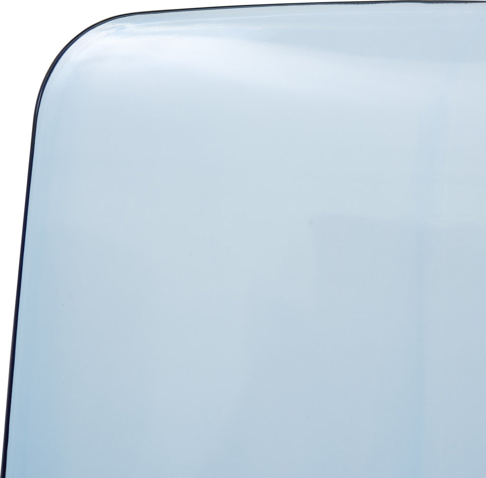 LeisureMod Murray Lucite Stackable Molded Dining Side Chair, Set of 4, Blue
