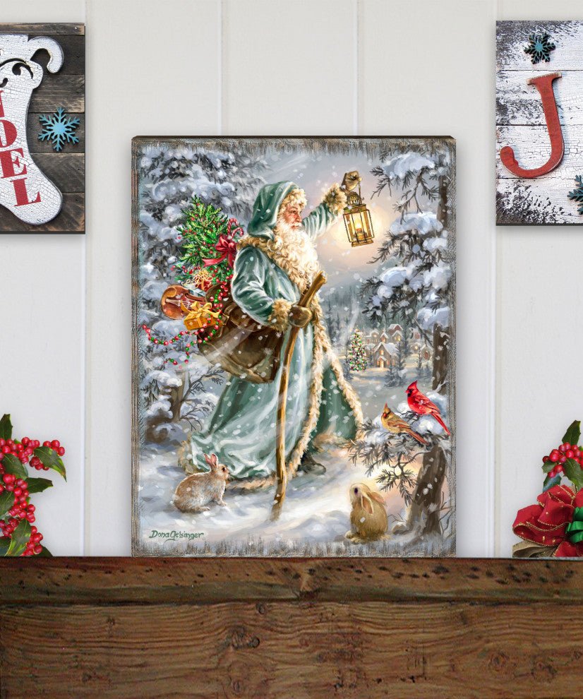 Saint Nicholas Wooden Wall Art, Large 24x18