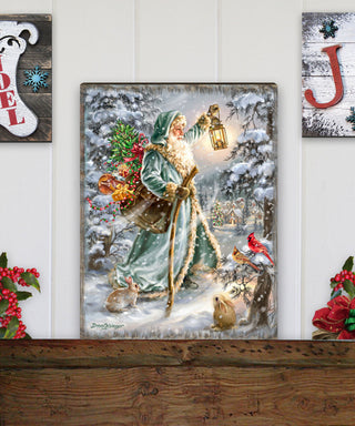 Saint Nicholas Wooden Wall Art, Large 24x18