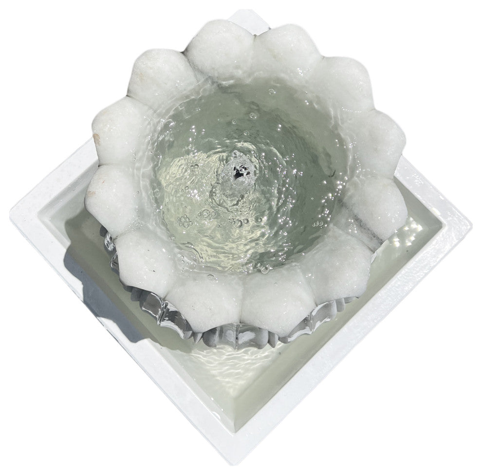 White Marble Tulip Fountain