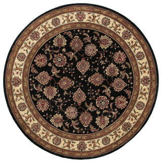 Aiden Traditional Vintage Inspired Brown/Ivory Rug, 8' Round