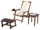 Romantic Collection Canvas Sling Chair with Cup and Wine Holder, Dark Brown Fram