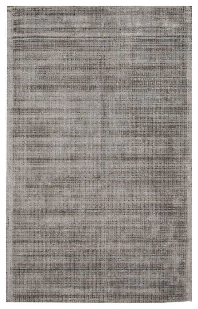 Handwoven Viscose Silver Contemporary Solid Milano Rug, 8'9x11'9