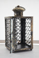 Metal Hanging Candle Lantern With Heart Pattern, Bronze