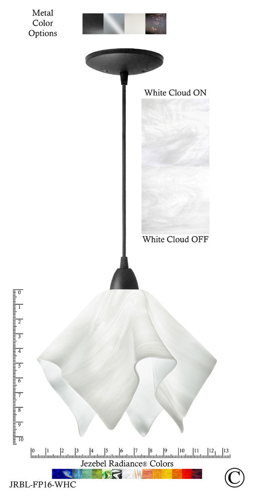 Jezebel Radiance Flame Pendant, Large, White Cloud
