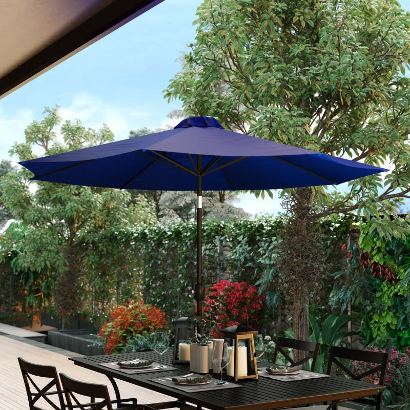 9' Round Umbrella With Crank & Tilt Function, Navy