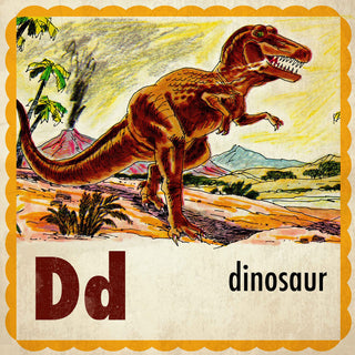"Dinosaur Letter" Painting Print on Canvas by Curtis