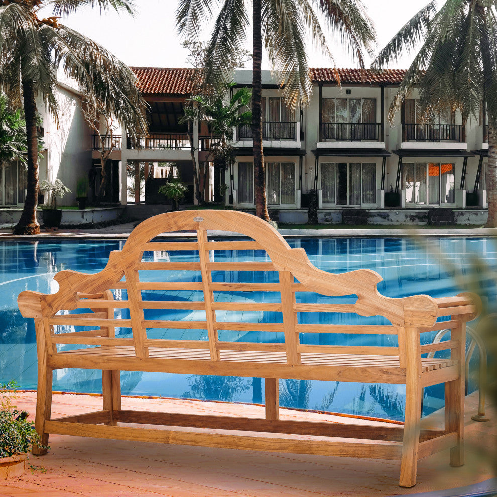 Teak Wood Lutyens Outdoor Triple Bench